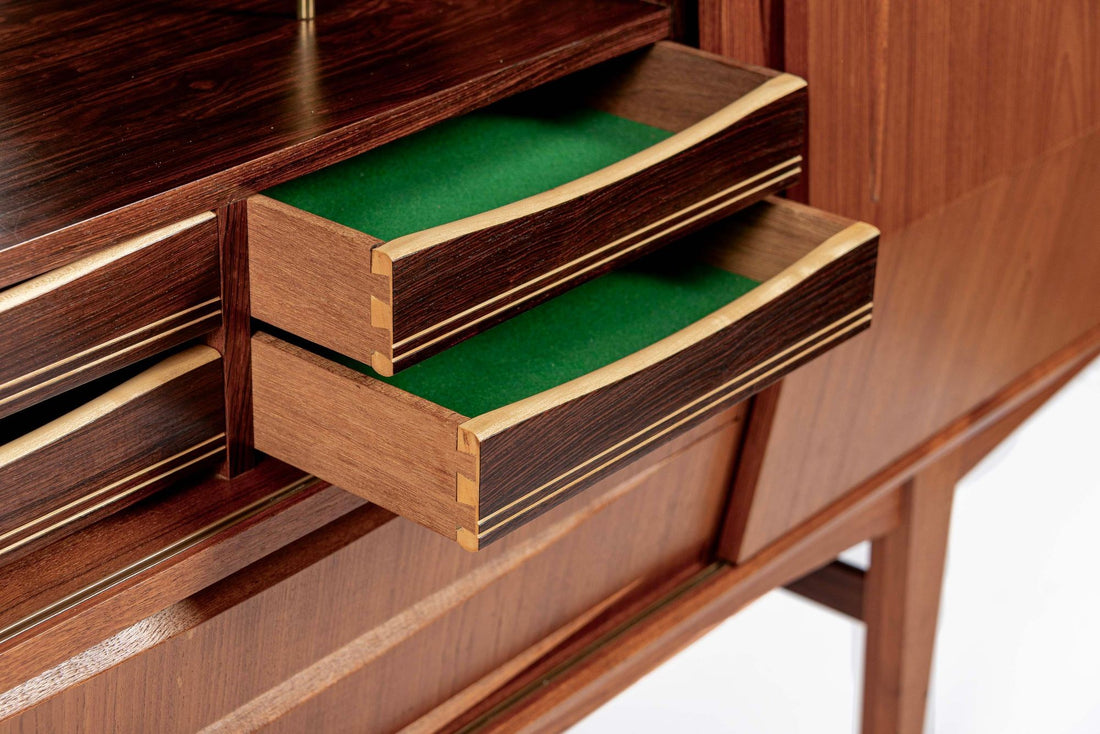 Mid-Century Danish Modern Teak High Sideboard or Bar Cabinet 1960s