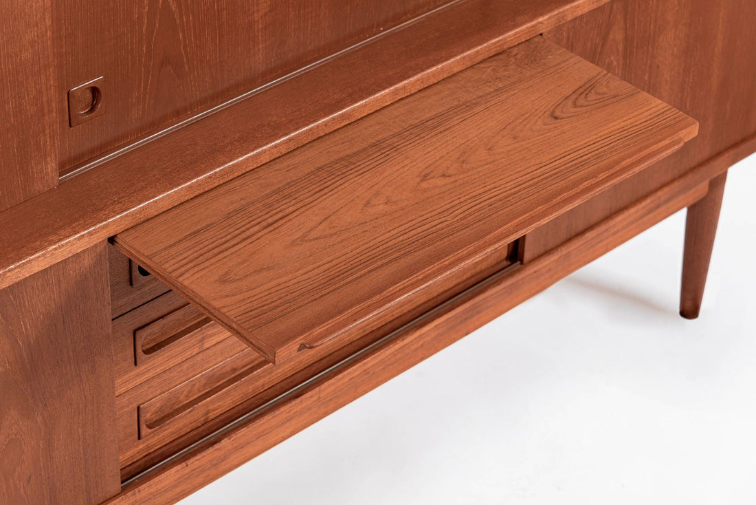 Mid-Century Danish Teak Tall Sideboard or Bar Cabinet by Johannes Andersen