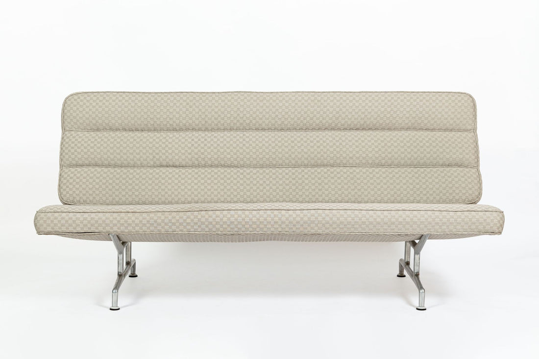 Vintage Mid-Century Modern Eames Model 3473 Tan Sofa for Herman Miller, 1960s