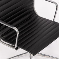 Eames Herman Miller Tall Black Leather Desk Chair Executive Thin Pad