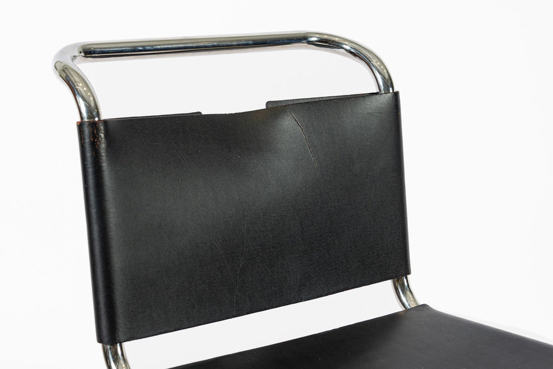 Mid Century Bauhaus MR 10 Black Side Chairs by Mies van der Rohe for Knoll