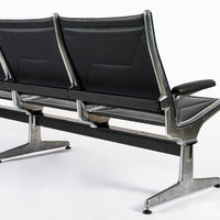 Mid Century Eames for Herman Miller Black Tandem Sling Seating 1990s
