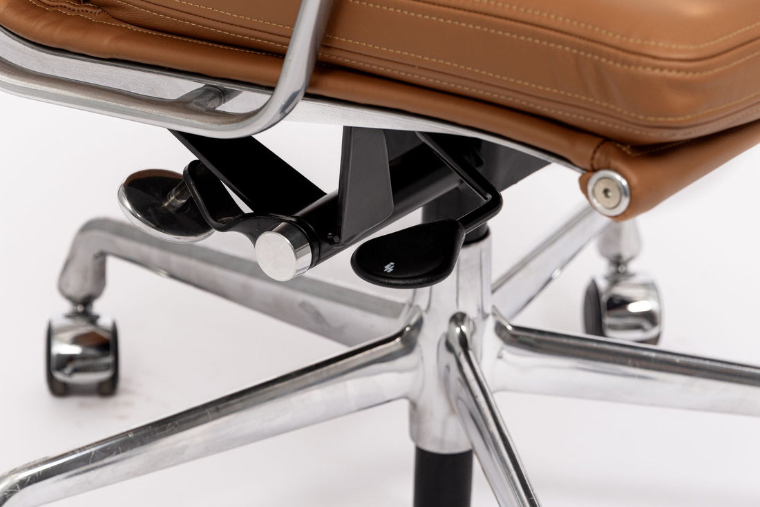 Herman Miller Eames Tall Brown Leather Desk Chair Soft Pad