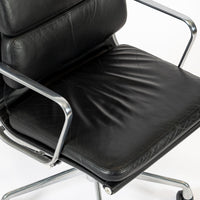 Authentic Eames Herman Miller Tall Black Leather Office Chairs, 2001 - Set of 4