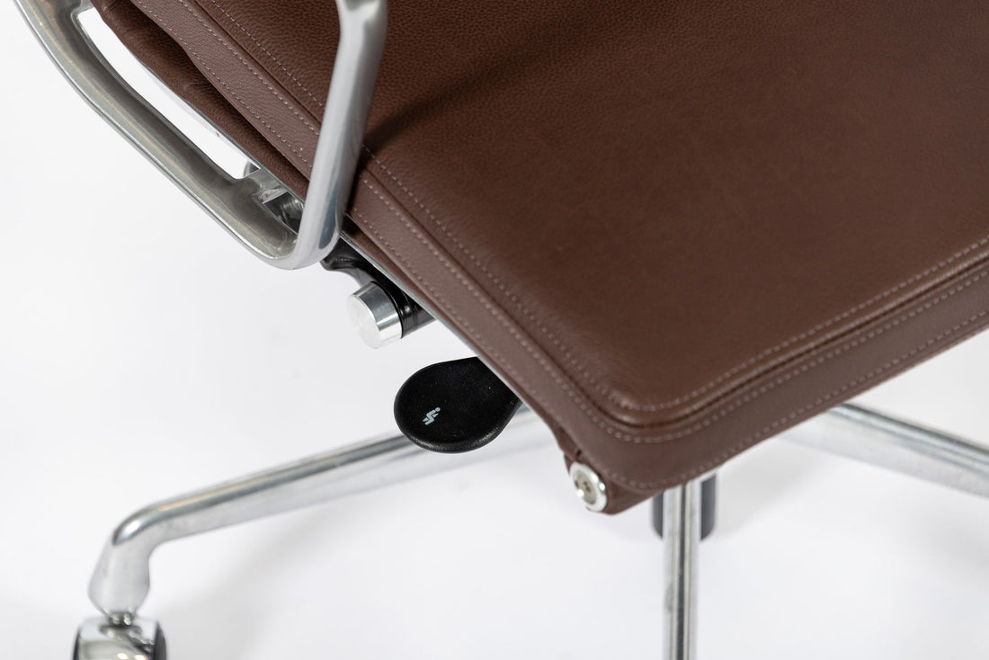 Herman Miller Eames Tall Brown Leather Desk Chair Soft Pad