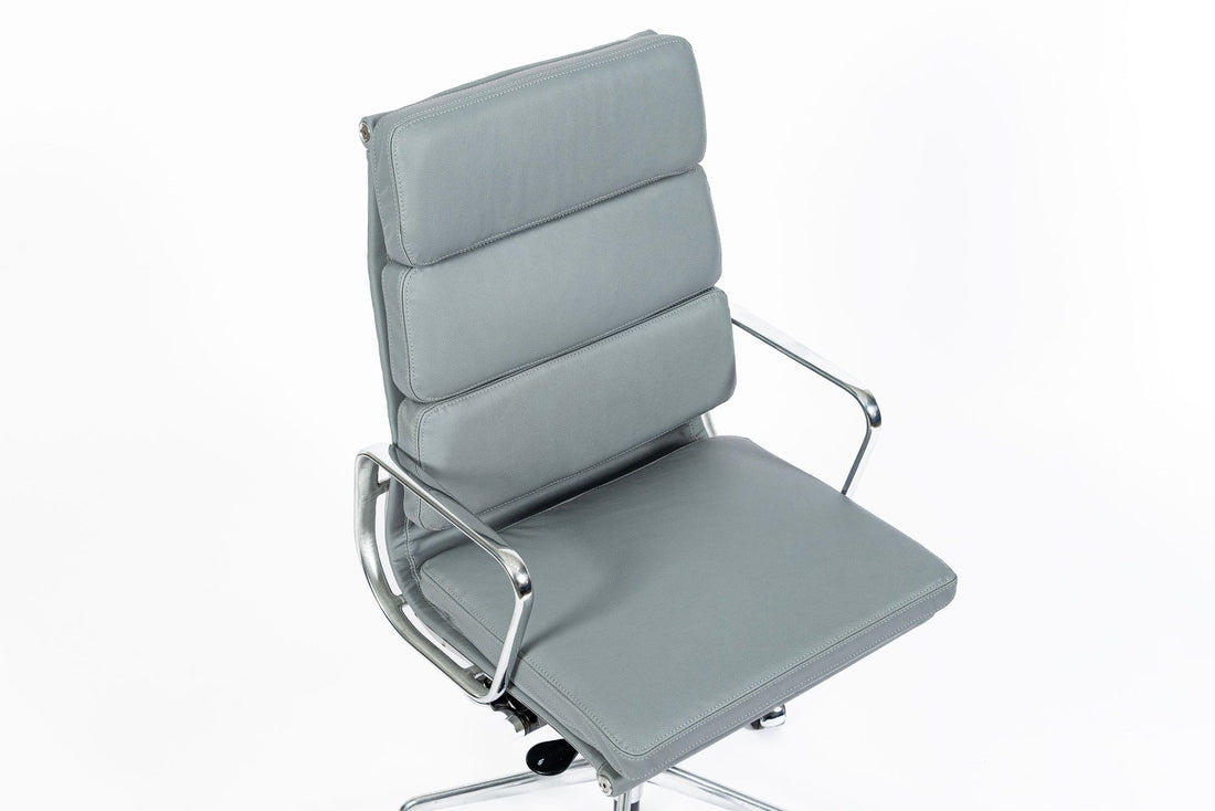 Herman Miller Eames Tall Gray Leather Office Chair Soft Pad