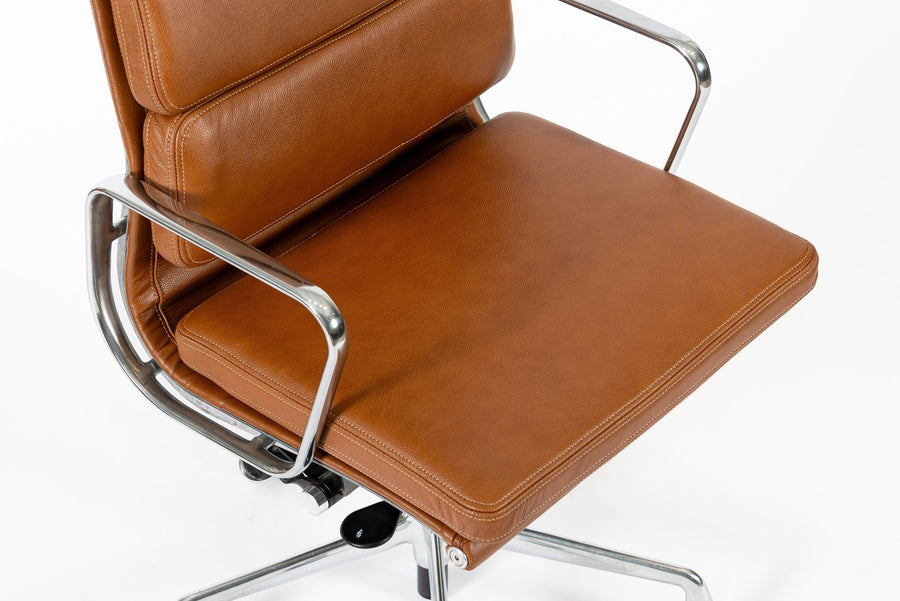 Herman Miller Eames Tall Brown Leather Desk Chair Soft Pad