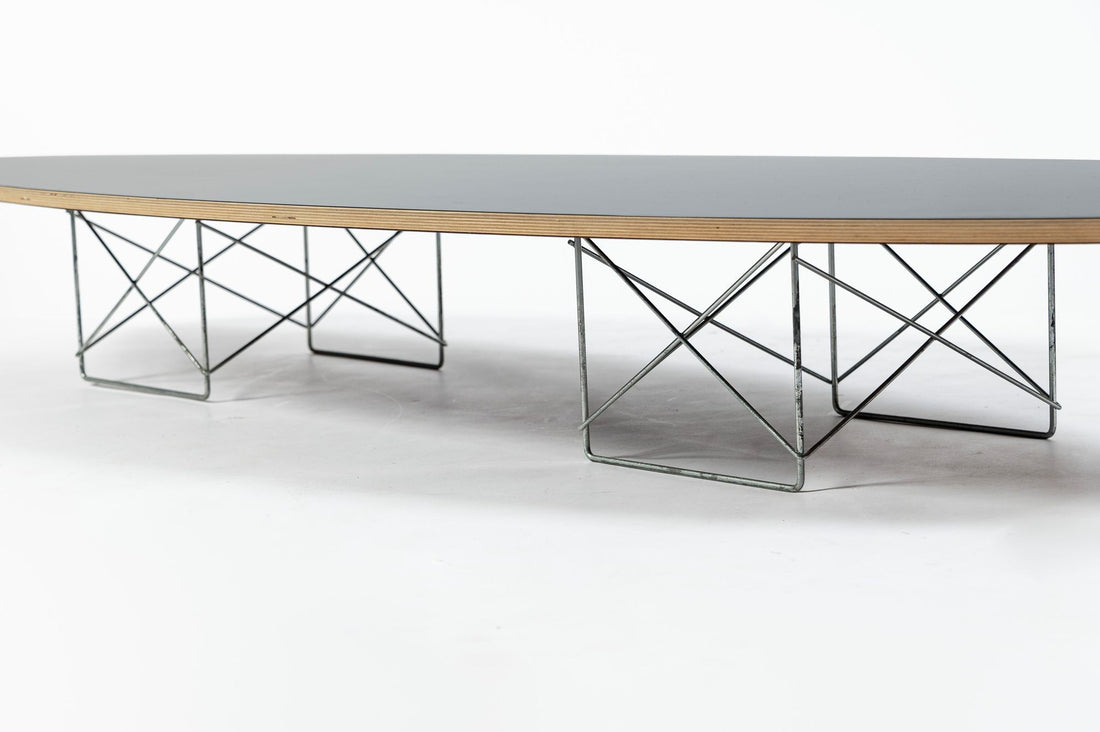 Eames Surfboard ETR Coffee Table for Herman Miller, Black Mid Century Modern Table