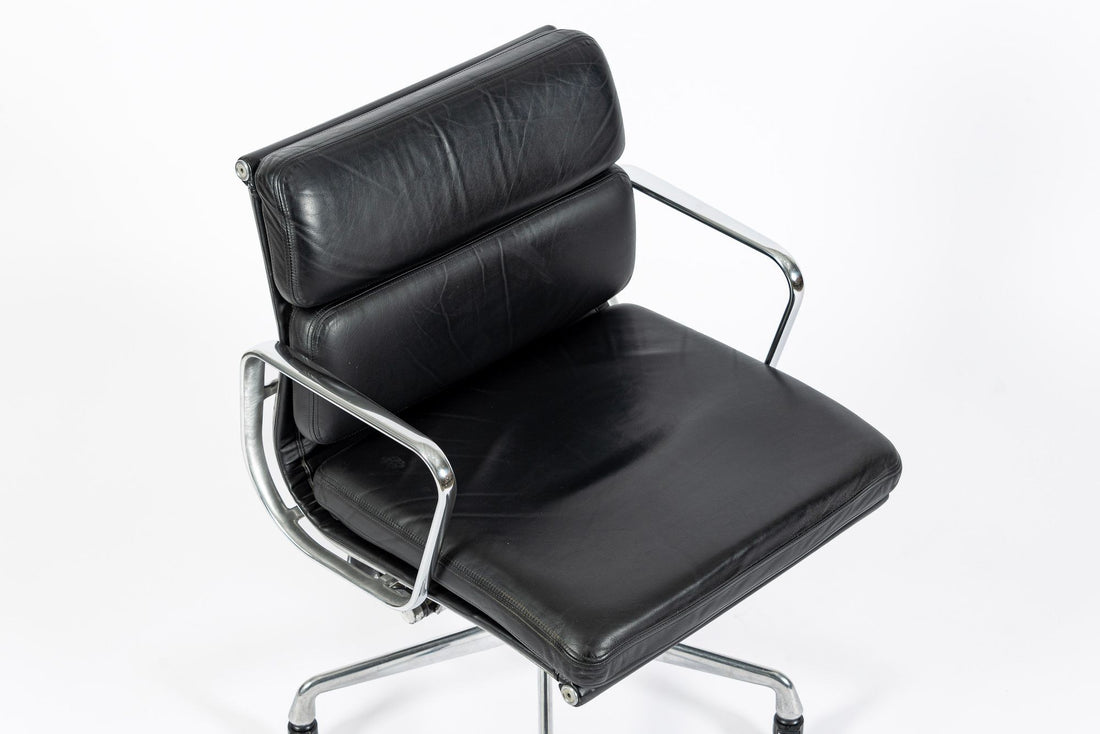 Eames for Herman Miller Black Leather Desk Chair Soft Pad 2000s