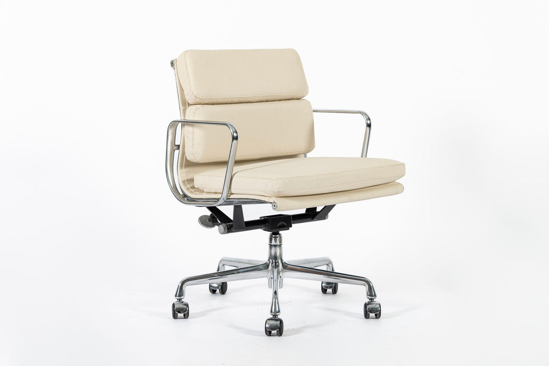 Eames for Herman Miller Tan Cream Office Chair in Schumacher VEGAN Leather