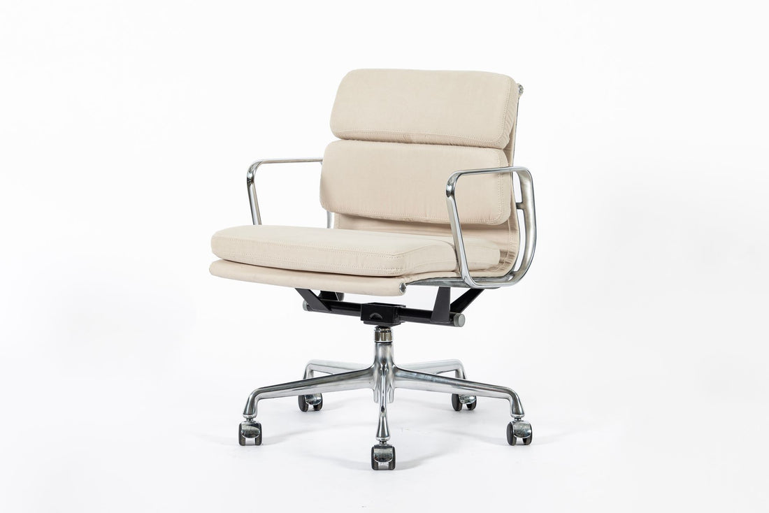 Eames for Herman Miller Tan Cream Office Chair in Schumacher VEGAN Suede