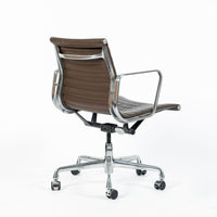 Eames Herman Miller Brown Leather Aluminum Group Thin Pad Desk Chair, 2008