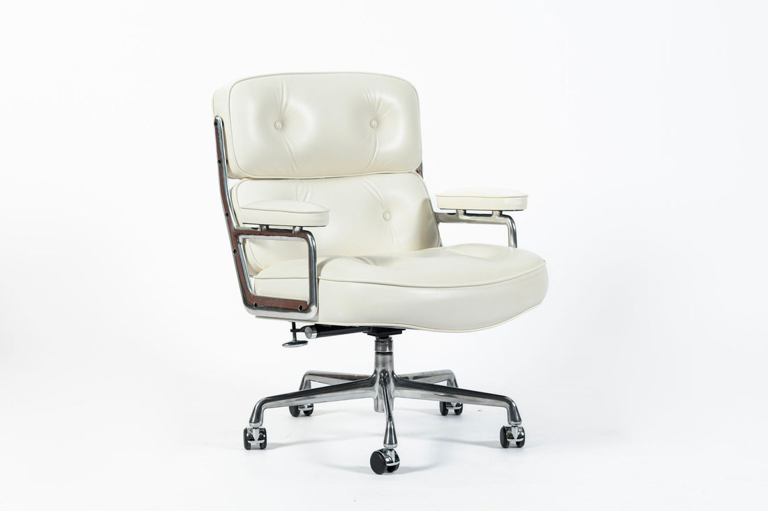 Herman Miller Eames Time Life Lobby White Leather Office Chair 2021