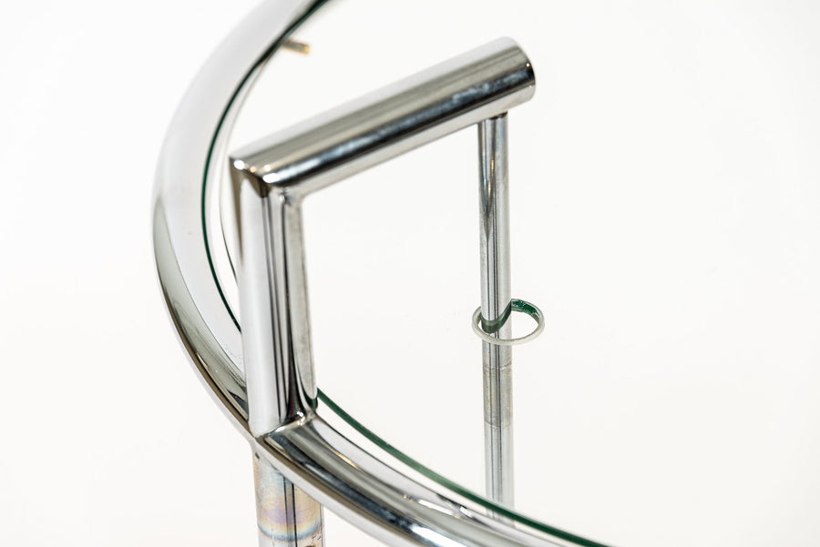 Mid Century Chrome & Glass Side Table by Eileen Gray (attr.)