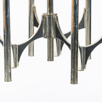 Gaetano Sciolari Italian Chrome Mid Century Modern Chandelier, 1970s