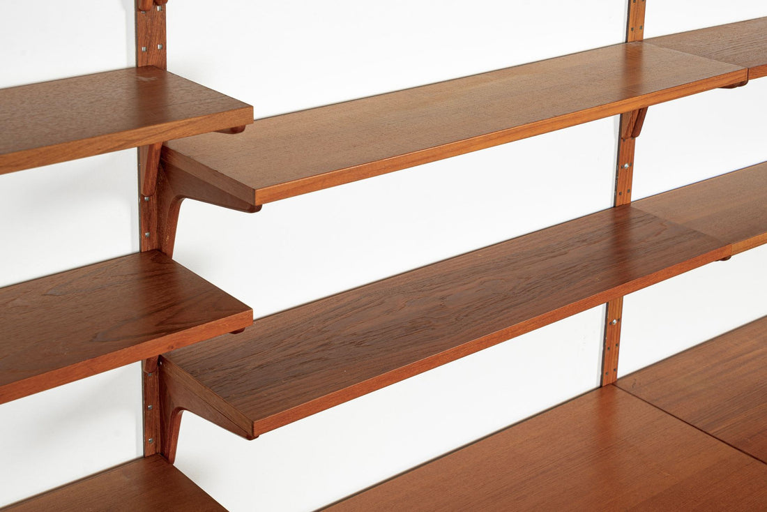 Mid Century Danish HG Teak Wood Modular Wall Unit Shelving & Bookcase