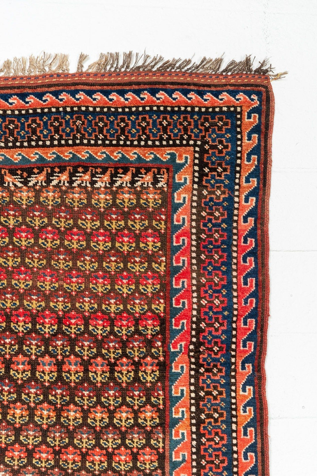 Antique Handmade Kurdish Red and Pink Floor Rug Runner 6x11
