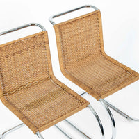 Mies van der Rohe MR10 Cane and Chrome Cantilever Dining Chairs for Stendig, Bauhaus Pair