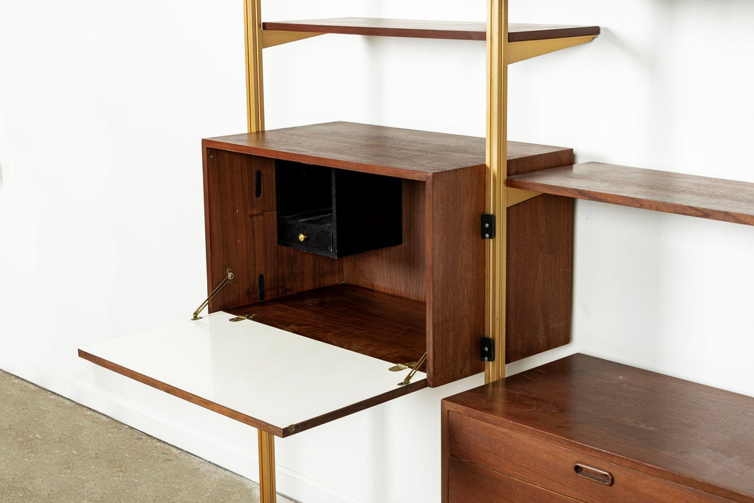 Mid Century Omni Wood Modular Wall Unit Shelving & Bookcase by George Nelson