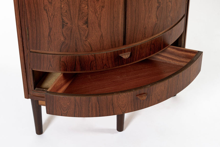 Mid Century Danish Modern Rosewood Corner Cabinet 1960s