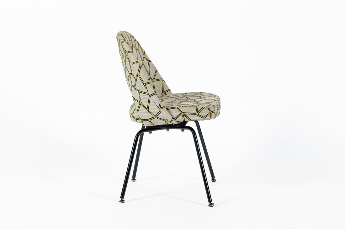 Eero Saarinen Executive Side Chair for Knoll Mid Century Modern Black Metal