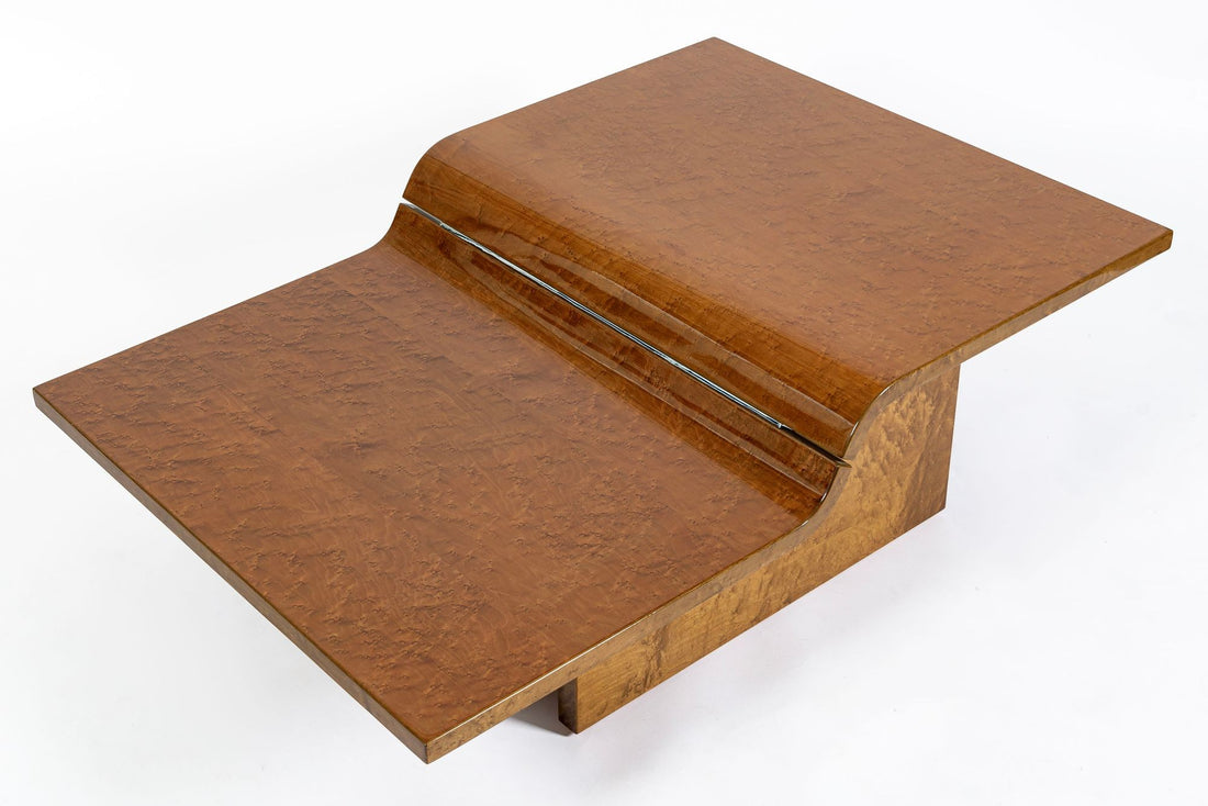 Vintage Postmodern Sculptural Lacquered Wood Coffee Table, 1970s