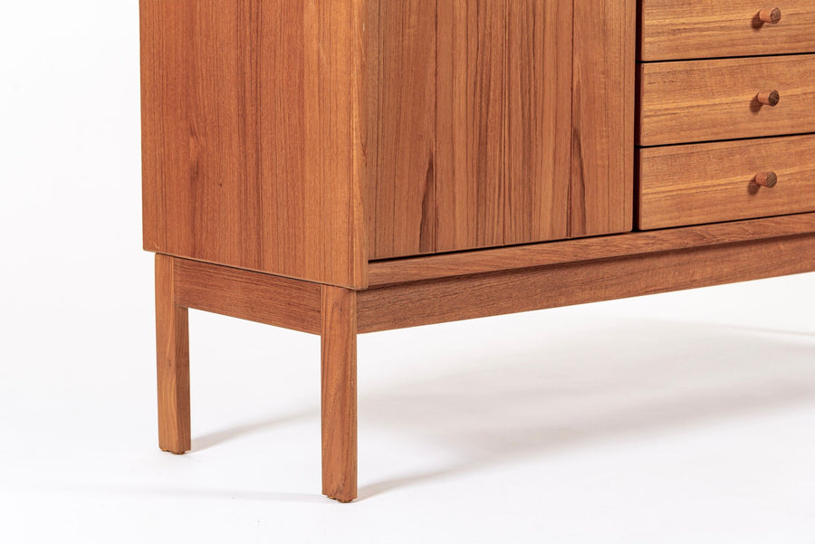 Mid Century Danish Teak Wood Credenza Sideboard Cabinet