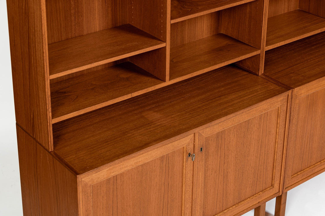 Pair Mid-Century Swedish Modern Teak Bookcase Cabinets, 1960s