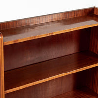 Scandinavian Modern Figured Mahogany Secretary Bookcase Cabinet 1960s