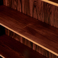 Mid Century Rosewood Bookcase, Scandinavian Tall Display Shelf, 3 Avail