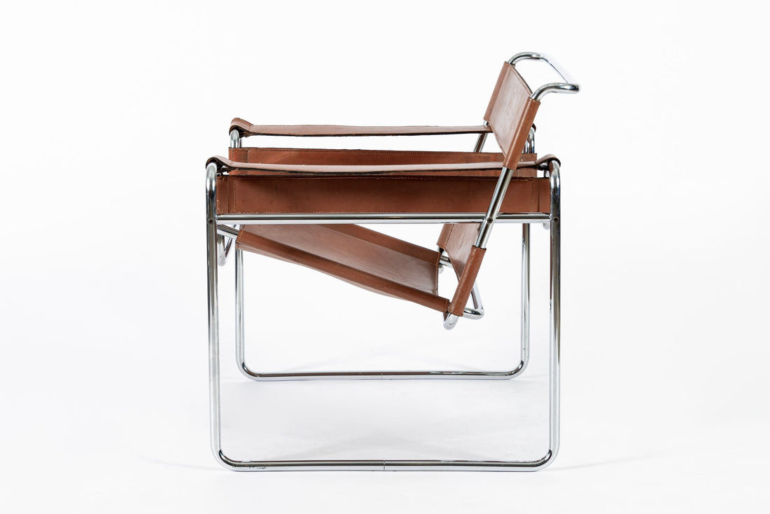 Mid Century Brown Wassily Lounge Chair by Marcel Breuer