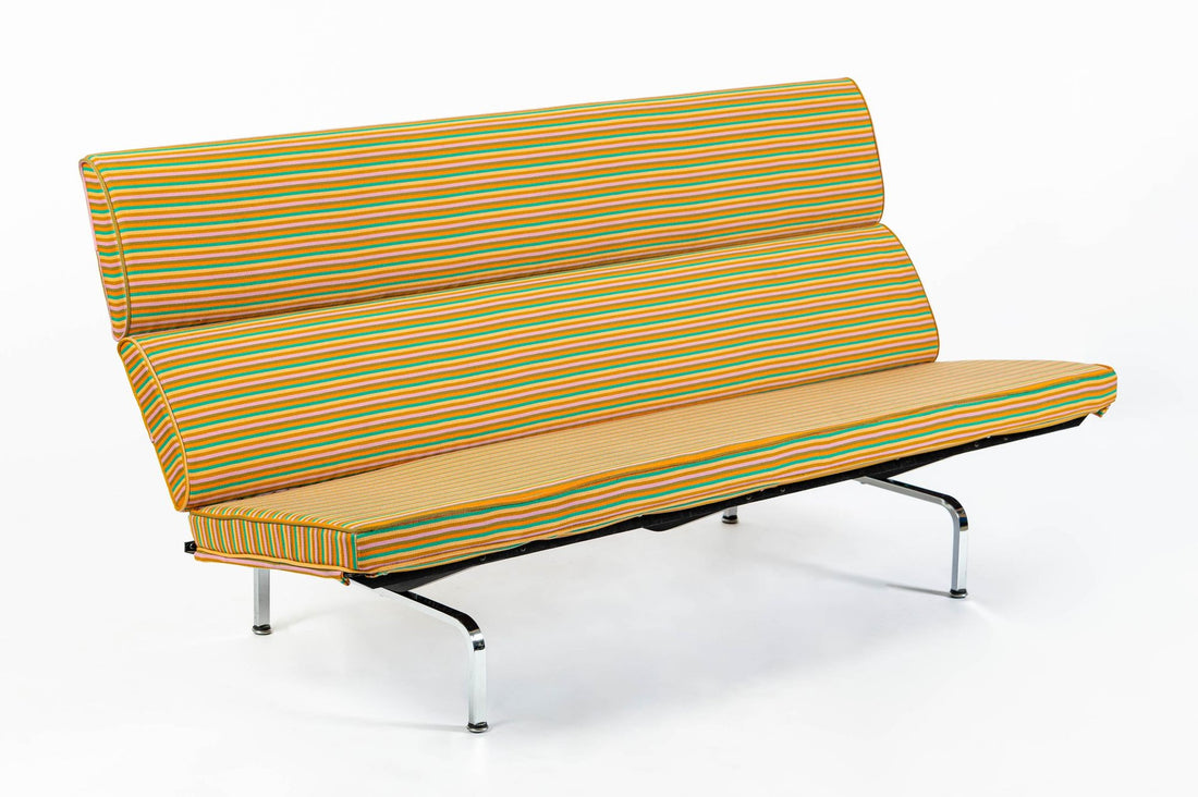Mid Century Eames Herman Miller Sofa Compact, Alexander Girard Maharam Fabric, 2 Available