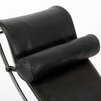 Cassina LC4 Black Leather Chaise Lounge Chair by Le Corbusier 2006