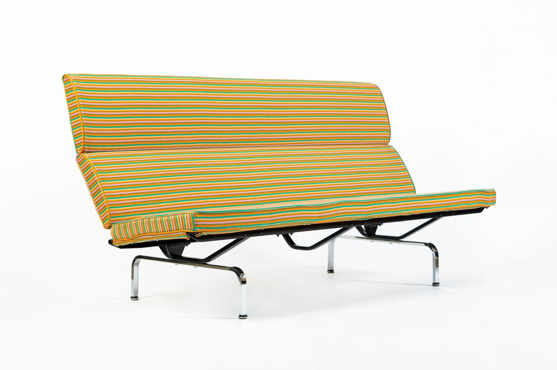 Eames Sofa Compact for Herman Miller, Alexander Girard Maharam Striped Fabric, 2 Available