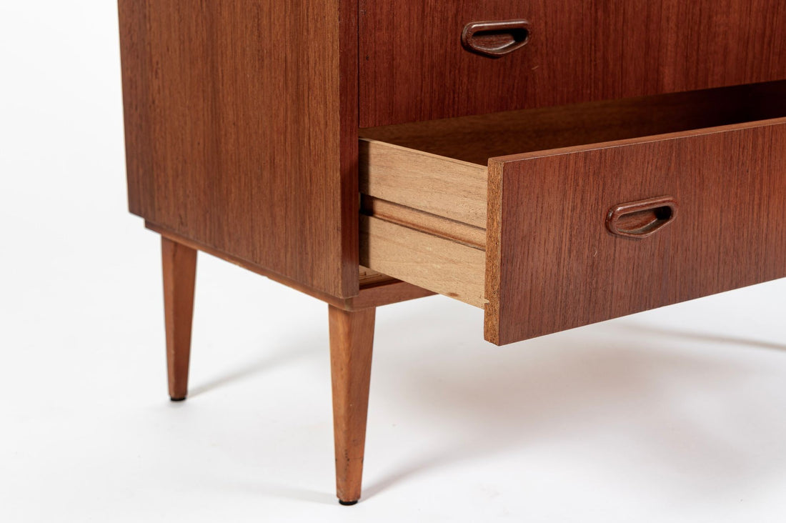 Scandinavian Teak Wood Rolltop Secretary Desk by Egon Ostergaard, Made in Sweden
