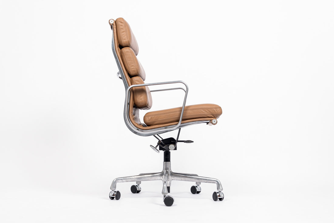 Eames for Herman Miller Aluminum Group Soft Pad Brown Office Chair