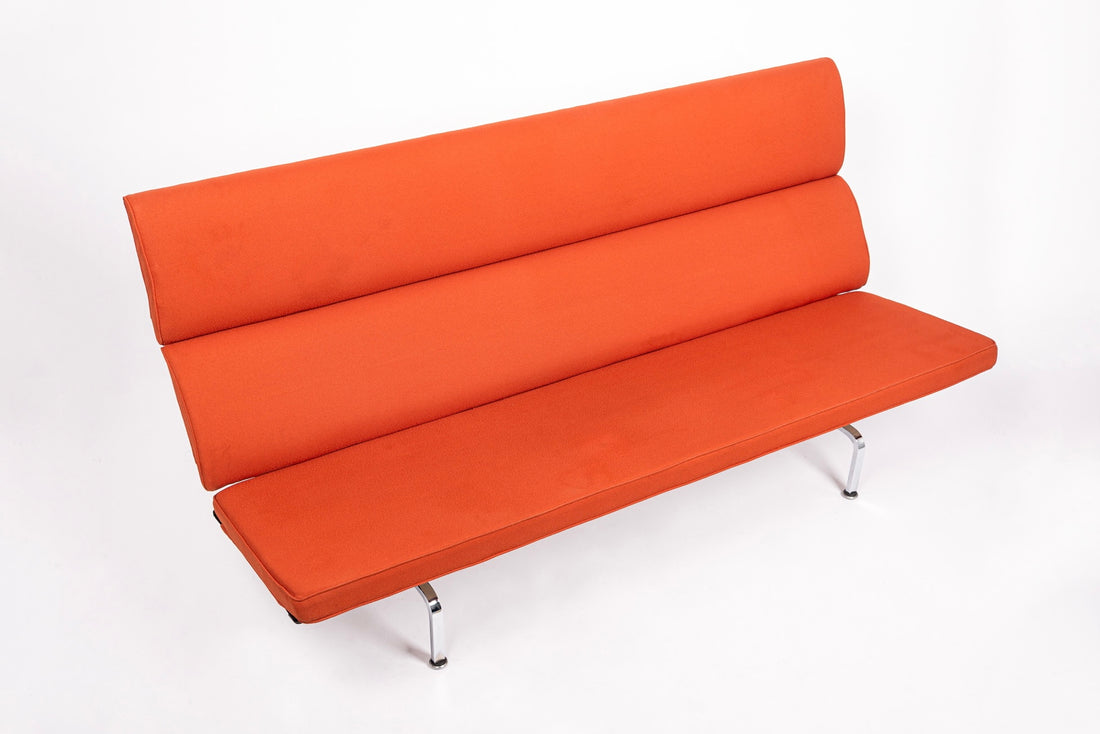 Mid Century Orange Sofa Compact by Eames for Herman Miller