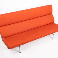 Mid Century Orange Sofa Compact by Eames for Herman Miller