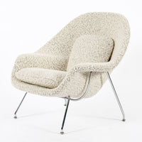 Early Restored Mid Century Ivory Wool Womb Chair by Saarinen for Knoll, Multiples/Custom Avail