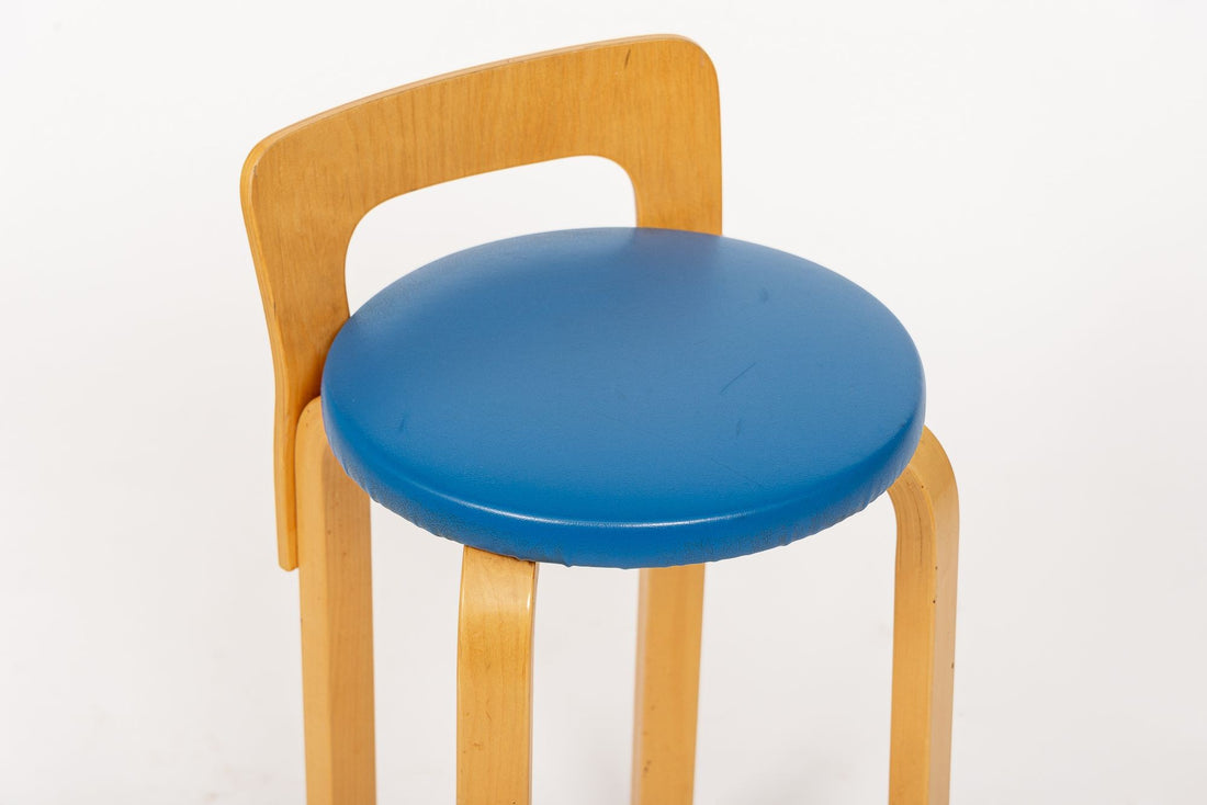 Mid Century Finnish Birch Wood K65 Stools by Alvar Aalto for Artek