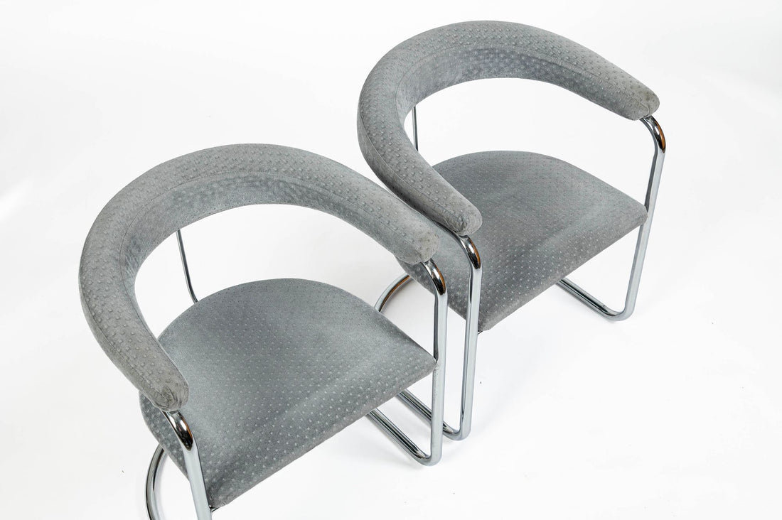Set of 6 Mid-Century Modern SS33 Chrome Dining Chairs by Anton Lorenz for Thonet, 1970s