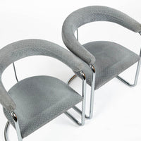 Set of 6 Mid-Century Modern SS33 Chrome Dining Chairs by Anton Lorenz for Thonet, 1970s