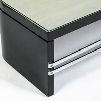 Art Deco Coffee Table in Black Lacquer and Metal Leaf, circa 1935