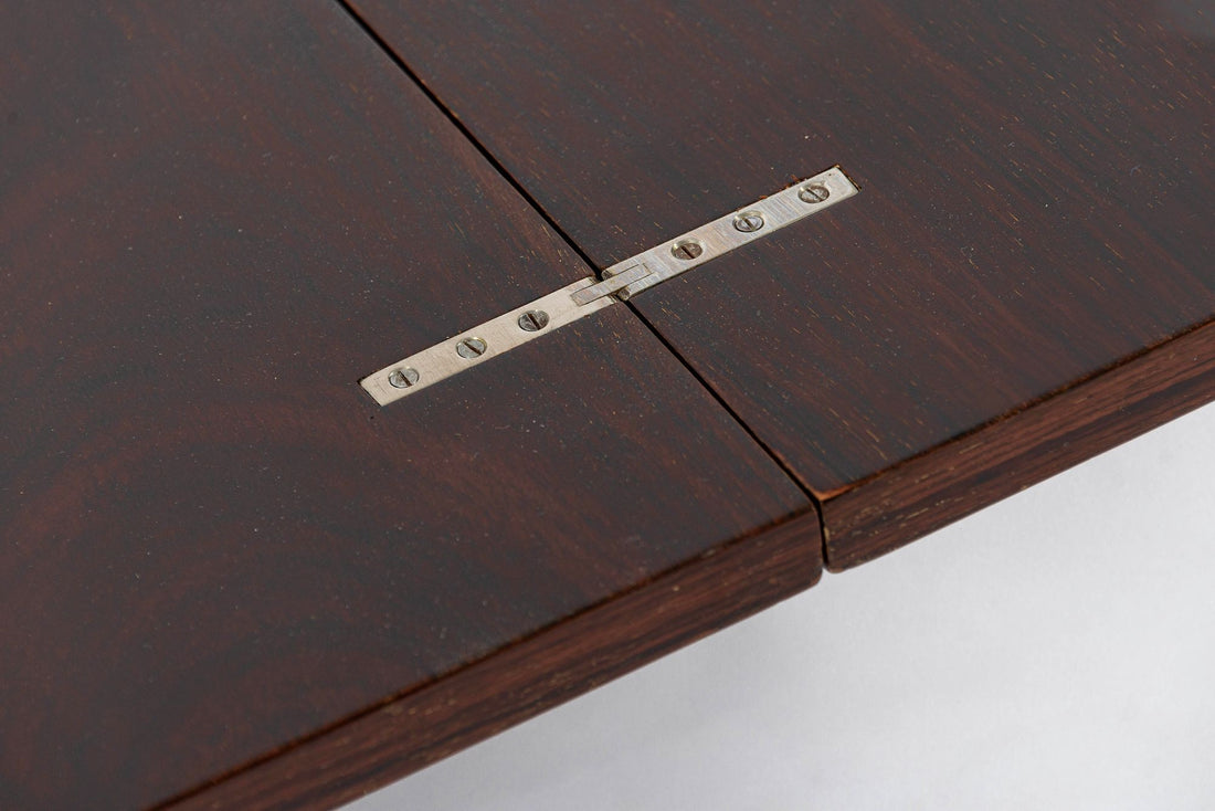 Antique French Art Deco Folding Wood Coffee Table by Francisque Chaleyssin (Attr) 1930s