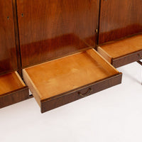 Mid Century Walnut Wood High Cabinet Credenza or Sideboard