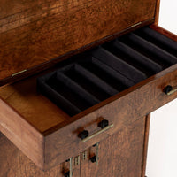 Antique French Art Deco Elm Wood Bar Cabinet 1930s