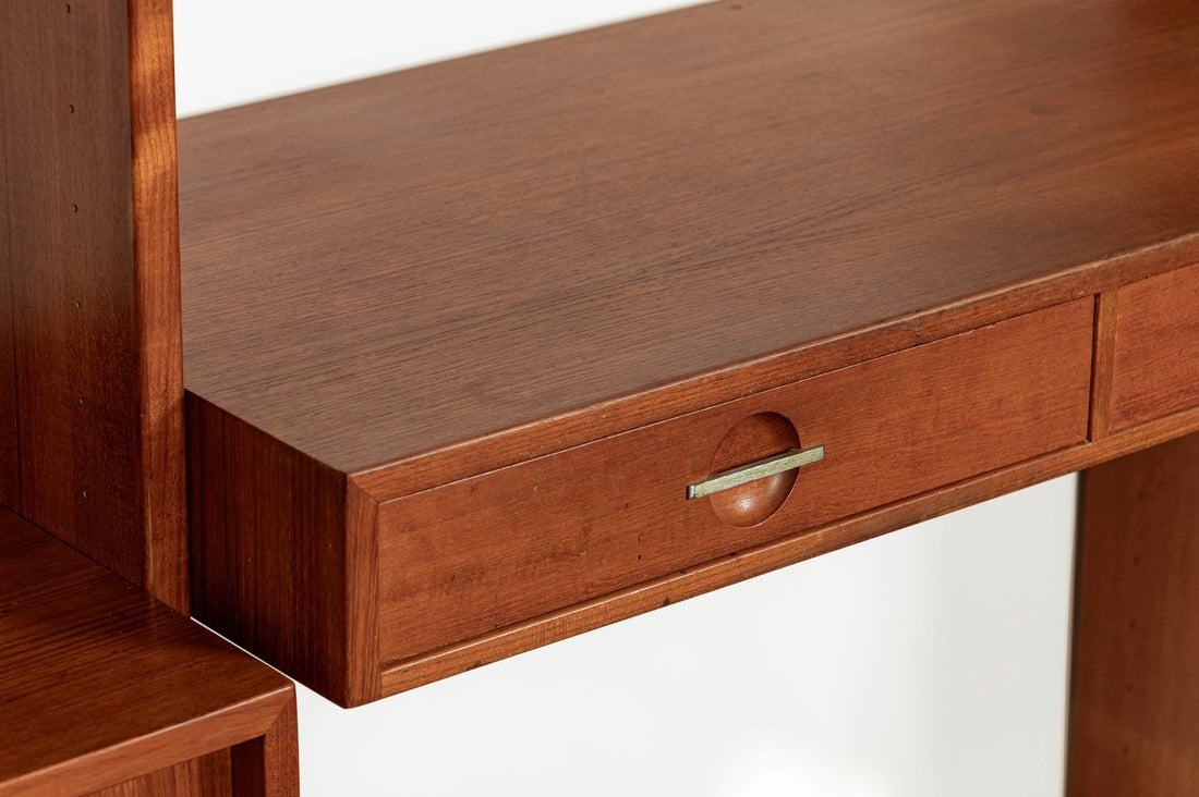 Mid-Century Modern Teak Wall Unit Bookcase RY100 by Hans Wegner for Ry Møbler, 1960s