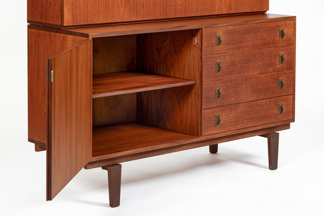 Mid-Century Danish Teak Secretary Desk Bookcase by Peter Løvig Nielsen, 1960s