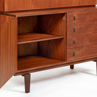 Mid-Century Danish Teak Secretary Desk Bookcase by Peter Løvig Nielsen, 1960s