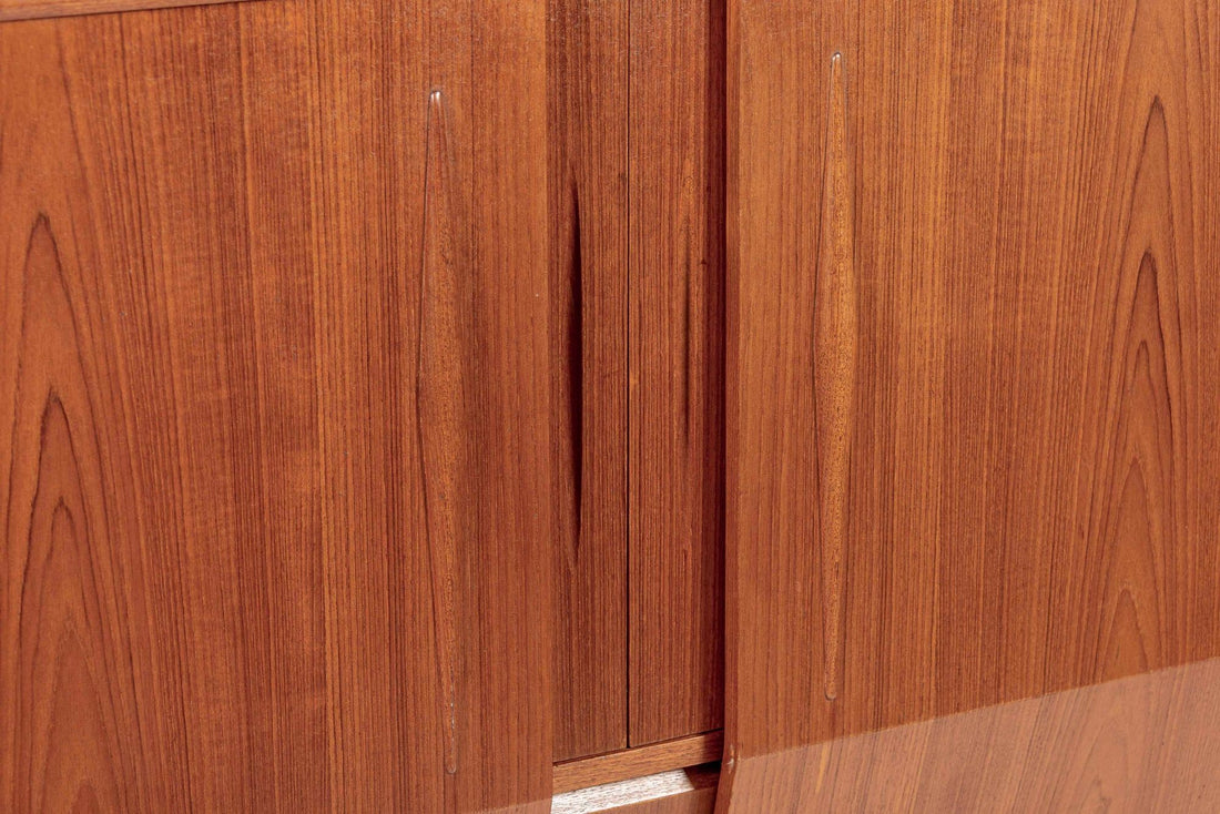 Mid-Century Danish Modern Teak High Sideboard or Bar Cabinet 1960s